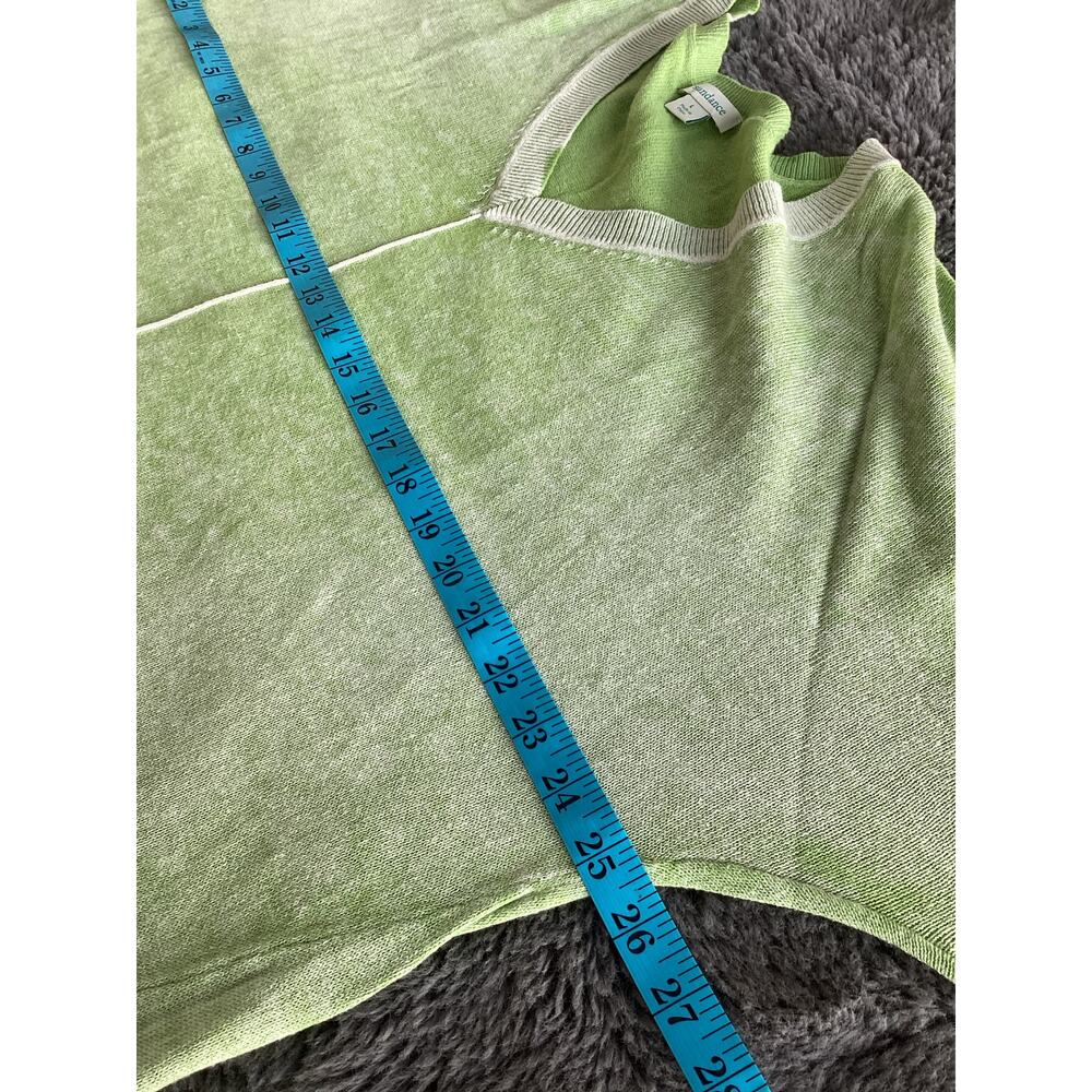 Sundance V-neck knit 3/4 sleeve‎ top green distressing color size large cotton - Picture 7 of 8